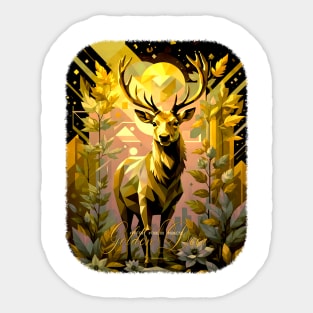 Golden Deer Sticker